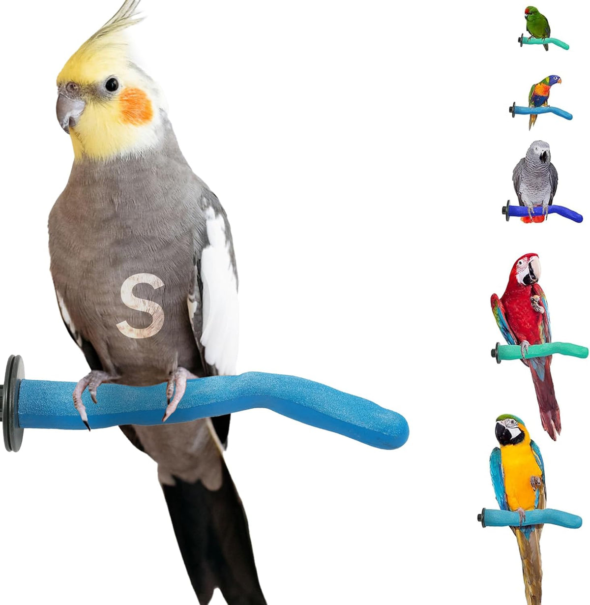 Safety Pumice Perch - Trims Nails and Beak - Promotes Healthy Feet - Safe Non-Toxic Bird Supplies
