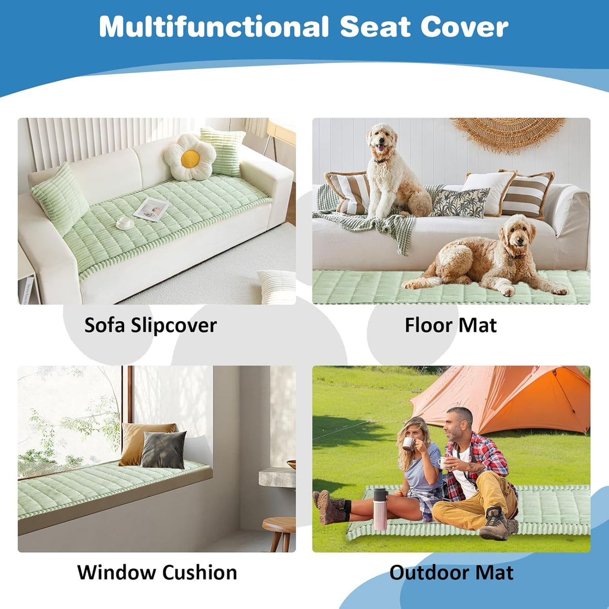 VClife Dog Car Seat Cover for Backseat Extender, Anti Slip Dog Bed Mat Travel Blanket, Pet Friendly