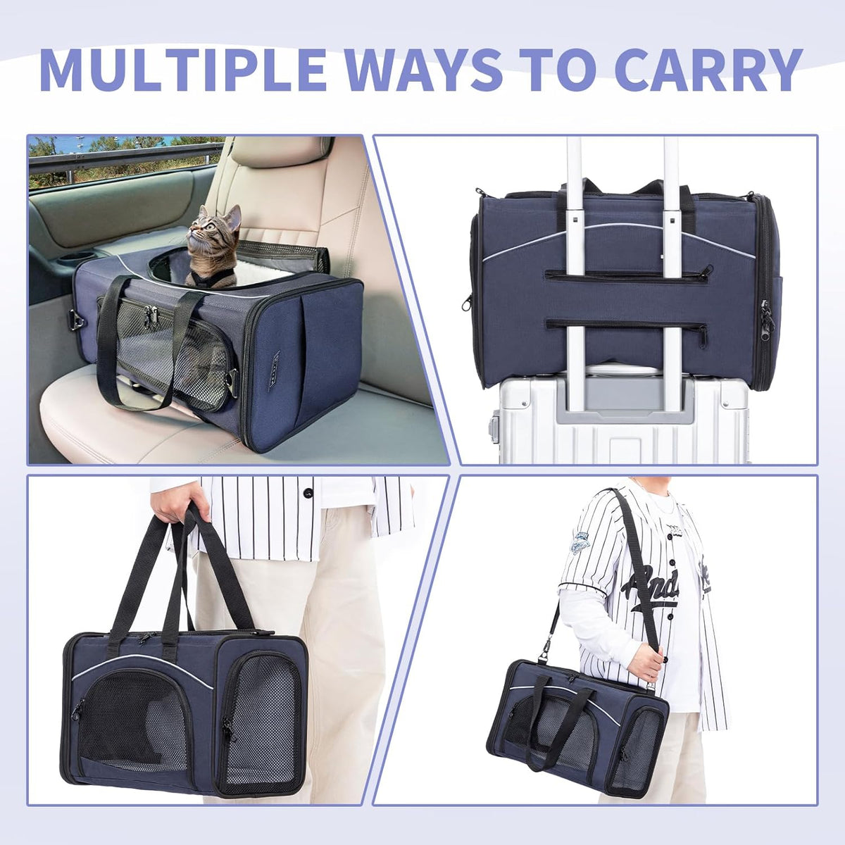 Petsfit Airline Approved Pet Carrier for Small Dogs & Cats, 19x9x12 TSA Approved Carrier, with