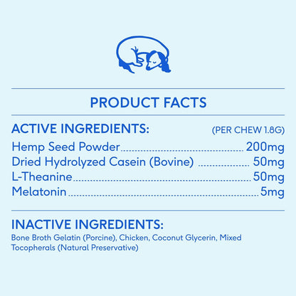 Native Pet Calming Chews for Dogs - Melatonin for Dogs Anxiety Relief - Grain Free All Natural Hemp