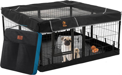 PJYuCien Dog Playpen Outdoor Plus Storage Bag, 24" H 8 Panels Puppy Pen with Square Bottom & Top