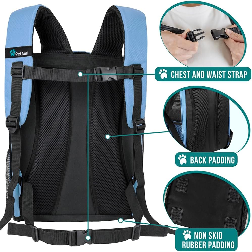 PetAmi Dog Backpack Carrier for Small Large Cat, Pet, Puppy, Ventilated Pet Hiking Backpack Travel