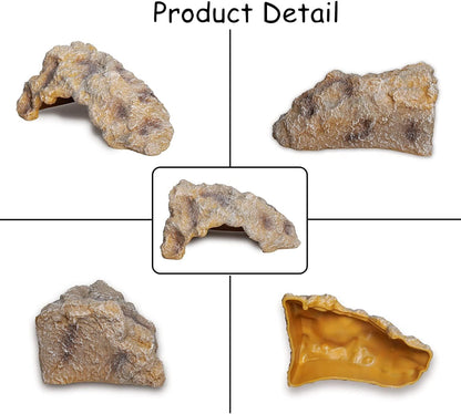Reptile Rock Reptile Hide Cave Hideout Terrarium Habitat Decor Ornament Shelter for Hermit Crab