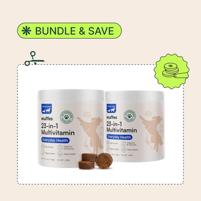 Wuffes 23-in-1 Chewable Dog Multivitamin&Supplements Bundle - Dog Multivitamin for Small&Large