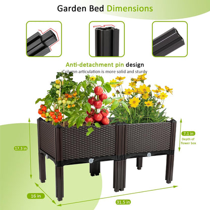 Raised Garden Bed with Legs Planters for Outdoor Plants pots Elevated Garden Boxes Garden Patio