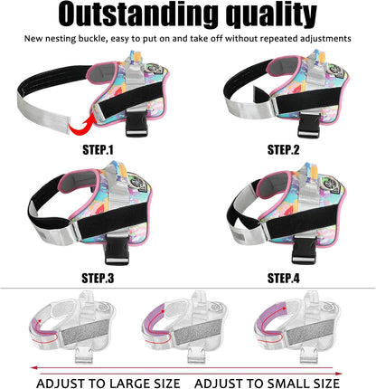 Bolux Dog Harness, No-Pull Reflective Dog Vest, Breathable Adjustable Pet Harness with Handle for