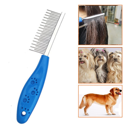 Long Hair Dog or Cat Comb Grooming with Short and Long Teeth Dematting Knots Tangles Remover Combs