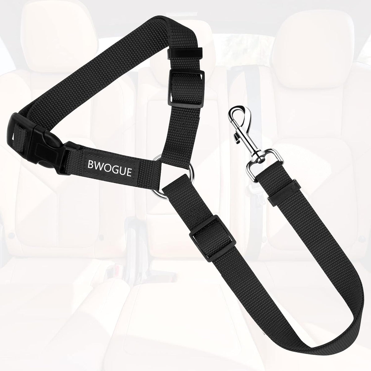 BWOGUE Pet Dog Cat Seat Belts, Car Headrest Restraint Adjustable Safety Leads Vehicle Seatbelt
