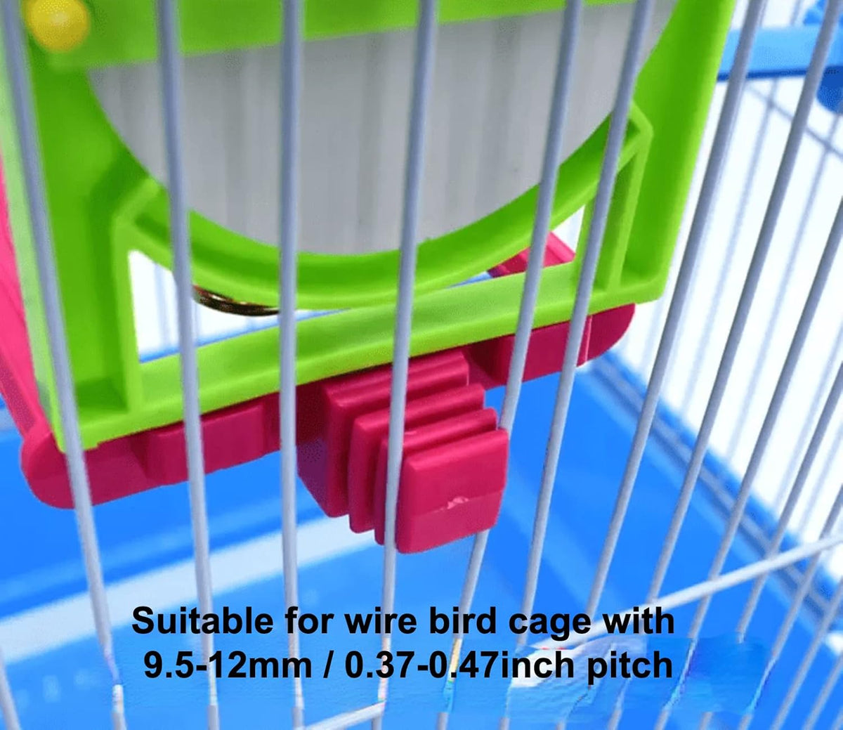 Bird Mirror for Cage, Bird Mirror Toy with Paddle Wheels and Perch, Bird Hanging Training Toys for
