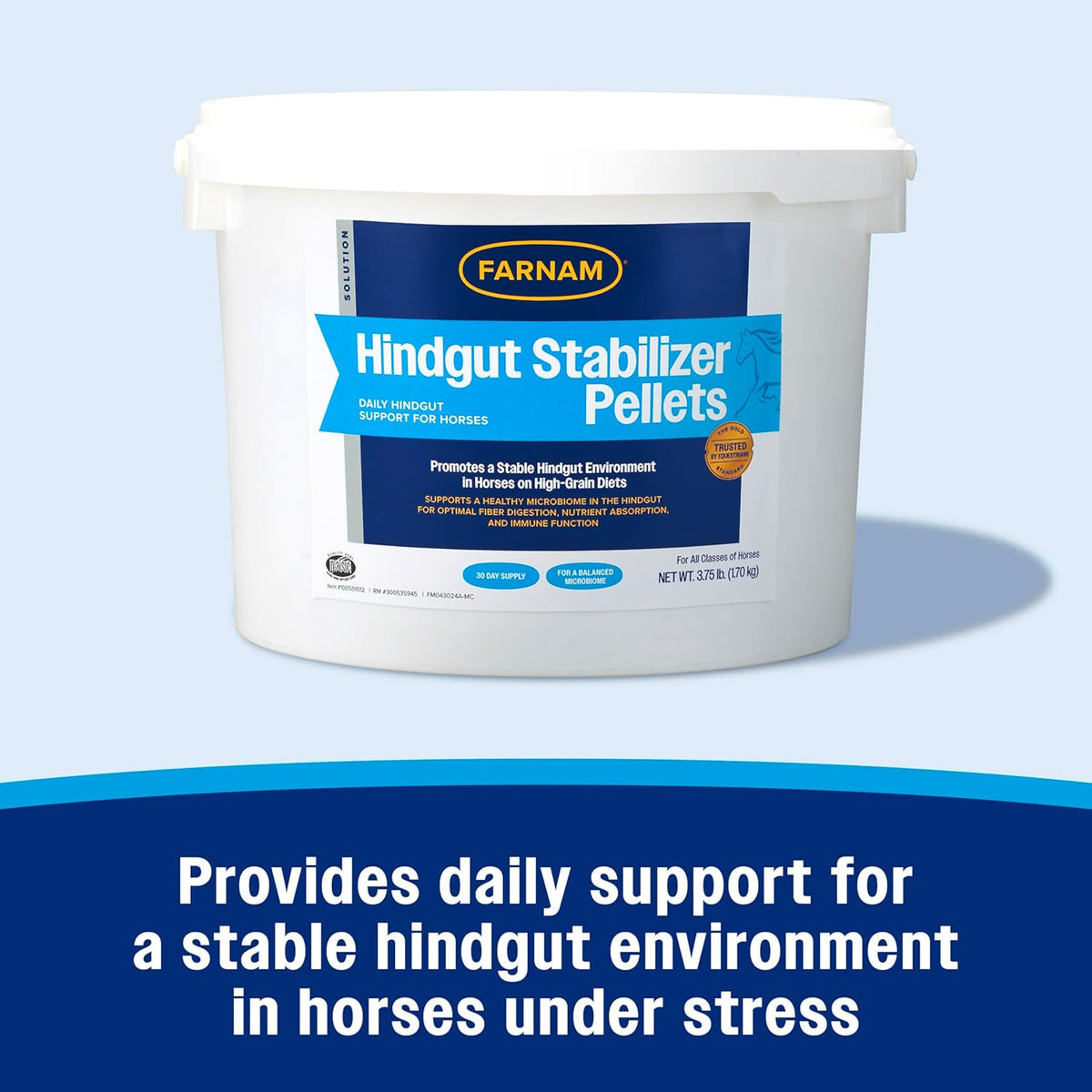 Farnam Hindgut Stabilizer Pellets, Daily Digestive & Immune Supplement for Horses Helps Maintain a