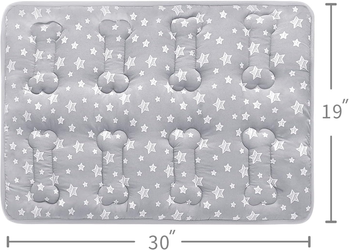 Dog Crate Mat (30" X 19"), Soft Dog Bed Mat with Cute Prints, Personalized Crate Pad, Anti-Slip