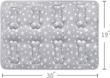 Dog Crate Mat (30" X 19"), Soft Dog Bed Mat with Cute Prints, Personalized Crate Pad, Anti-Slip