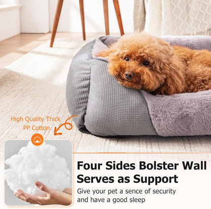 MIXJOY Calming Dog & Cat Beds - Soft Rectangle & Orthopedic Designs, Anti-Slip | Small / Medium