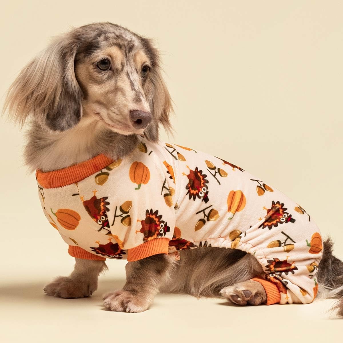 Fitwarm Thanksgiving Turkey Dog Pajamas, Funny Dog Winter Clothes for Small Dogs Girl Boy, Pet