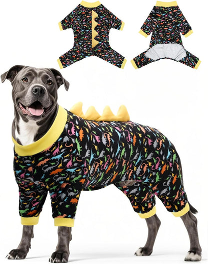 CuteBone Dinosaur Costume Dog Pajamas, Stretchy Spandex Crystal Velvet Sleepwear Coat for Small