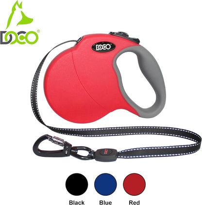 DOCO Retractable Dog Leash for Large Dogs (Length - 16’, Weight - Upto 45lb) Reflective Tape Lead