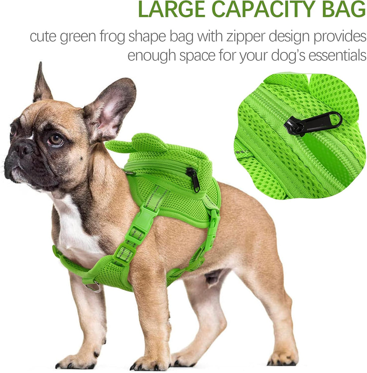 IDOMIK Dog Backpack Harness, No-Pull Dog Backpack with D-Ring for Small Medium Dogs, Cute Self