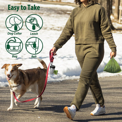 Glow Dog Poop Bag Holder for Leash Doggie Waste Bag Dispenser Puppy Potty Carrier Small Doggy