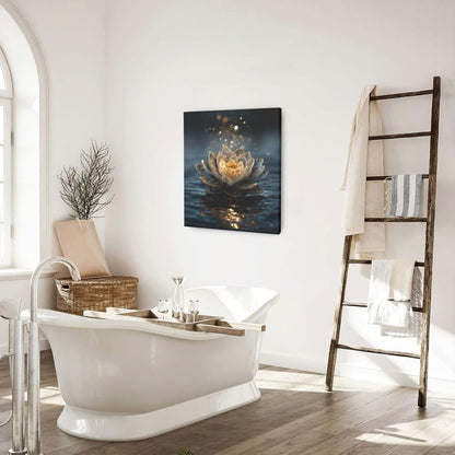 Zen Lotus Canvas Wall Art Mystical Lotus Bloom in Water Aesthetic Pictures Wall Decor Modern