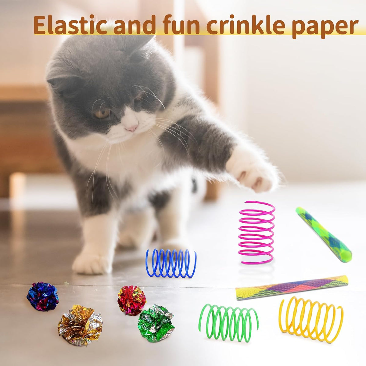 iCAGY 25-Piece Cat Toys Kit with Rainbow Tunnel - Interactive Cat Toy Bundle for Indoor Cats