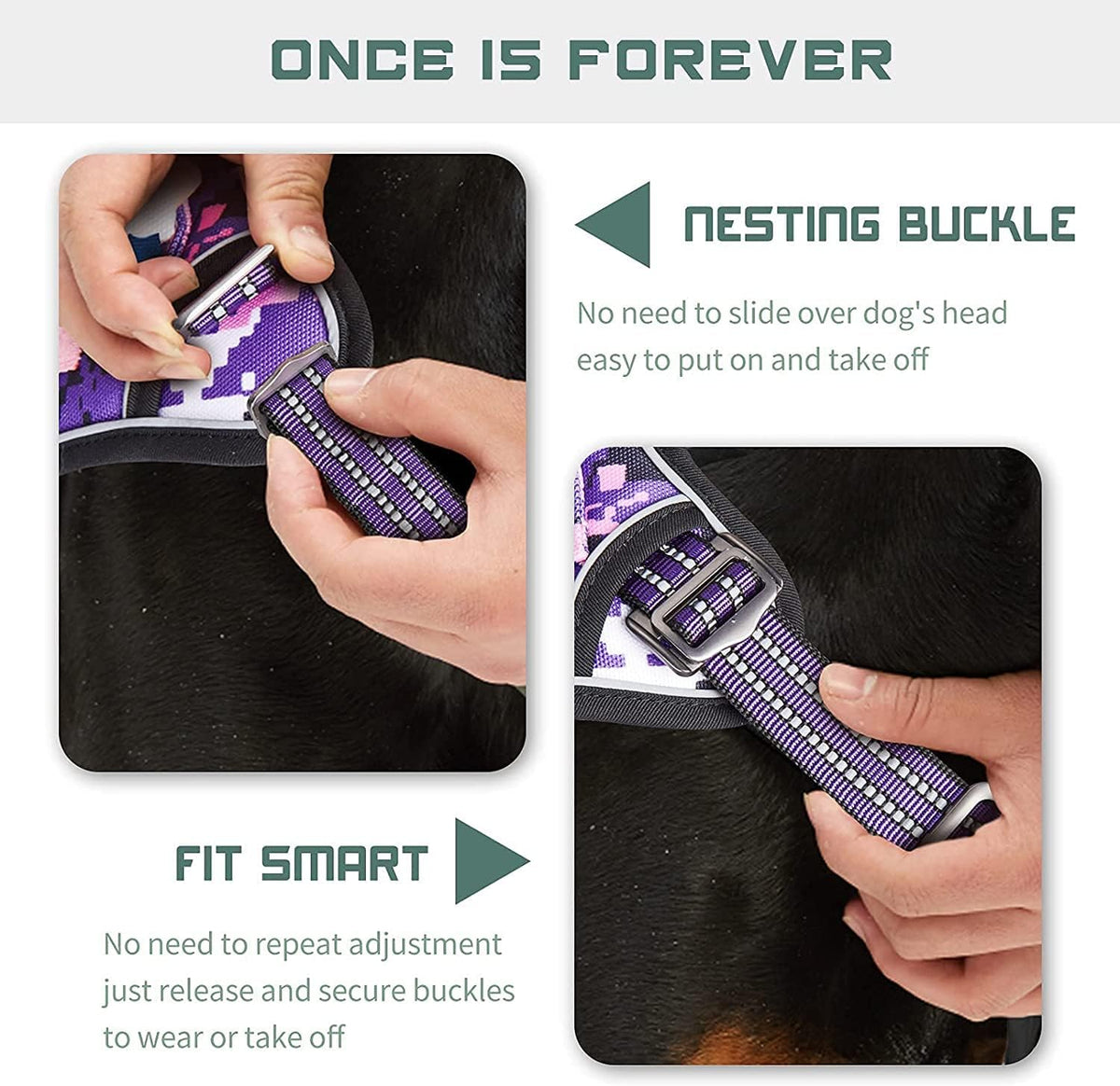BUMBIN Tactical Dog Harness for Small Dogs No Pull, Famous TIK Tok No Pull Puppy Harness, Fit Smart