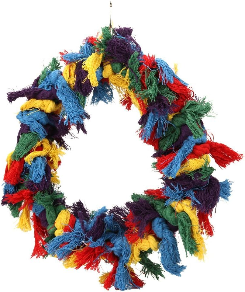 Litewoo Bird Parakeet Colorful Swing Toys,Cotton Rope Chew Hanging Bird Preening Garland Swing for