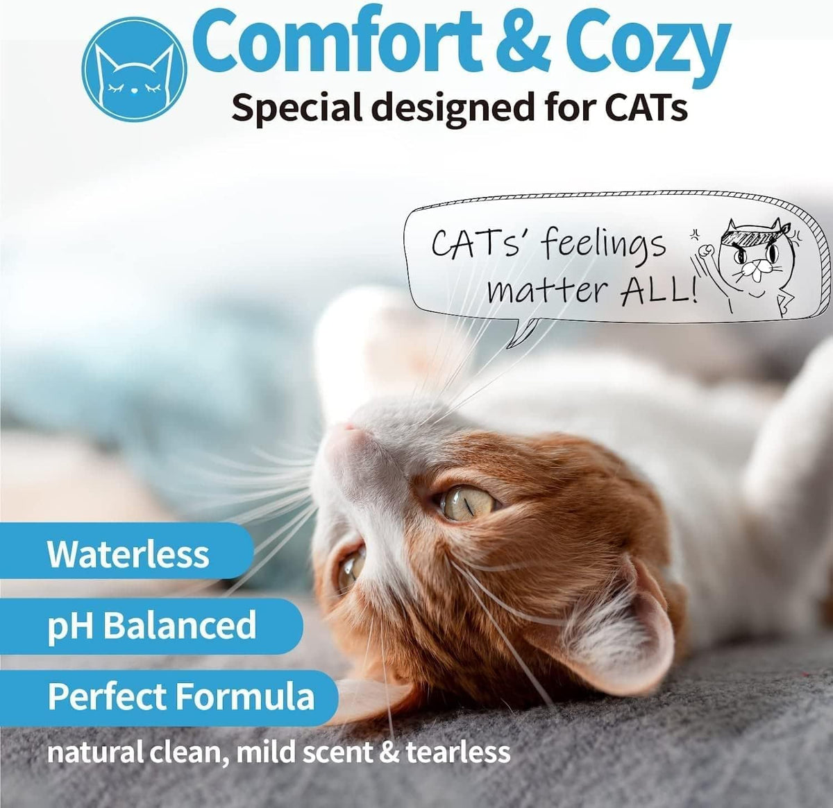 Mooncat Waterless Cat Shampoo+Cat Brush, Licking Safe Dry Shampoo for Cats, No Rinse Foam Cat Bath