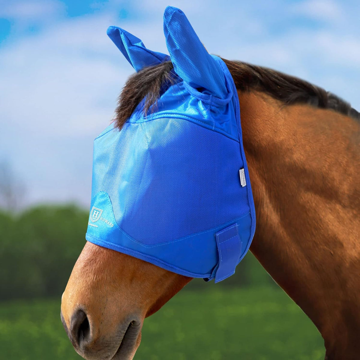 Harrison Howard UV-proof Multi-Function Fabrics Thick Fleece Padding Horse Fly Mask Half Face with