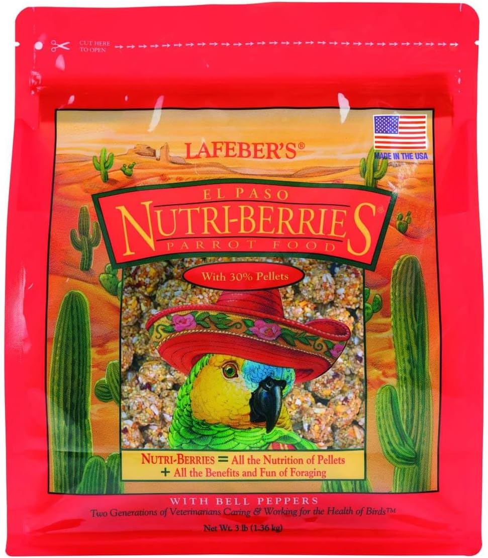 LAFEBER'S El Paso Nutri-Berries Pet Bird Food, Made with Non-GMO and Human-Grade Ingredients, for