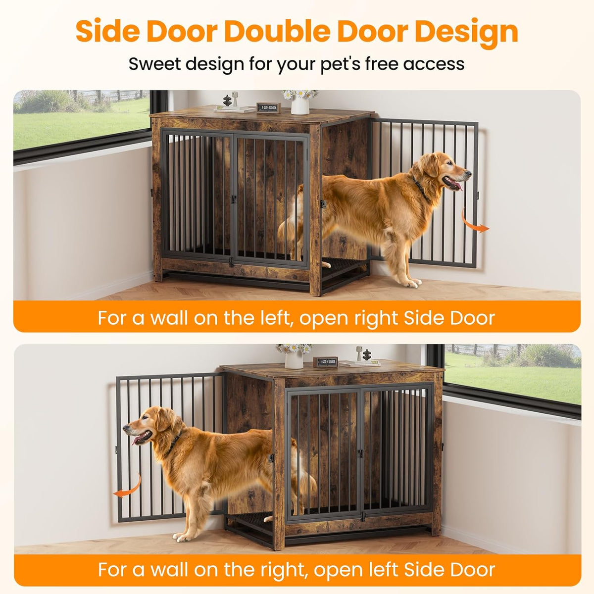 Dog Crate Furniture, Large Dog Crate Furniture, Wooden Cage Kennel Furniture Indoor, Modern Dog