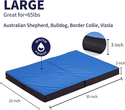 Outdoor Dog Bed for Large Dogs, Waterproof and Portable with Washable Cover, Foldable Cooling