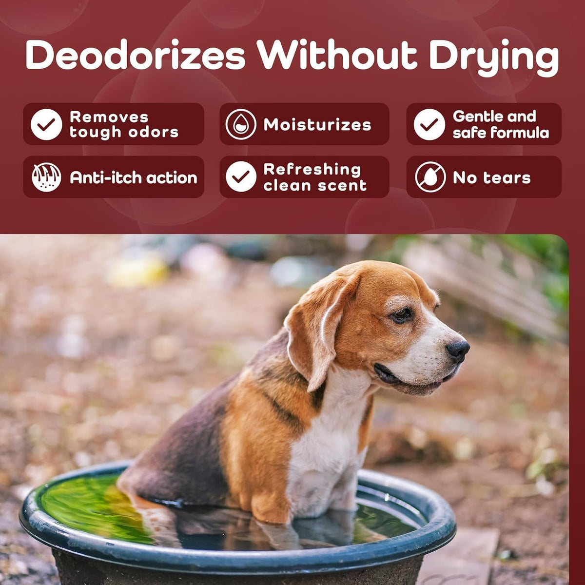 Argan Oil Coat Nourish Dog Shampoo - Deodorizing Dog Shampoo with Chamomile - Great for Beagle