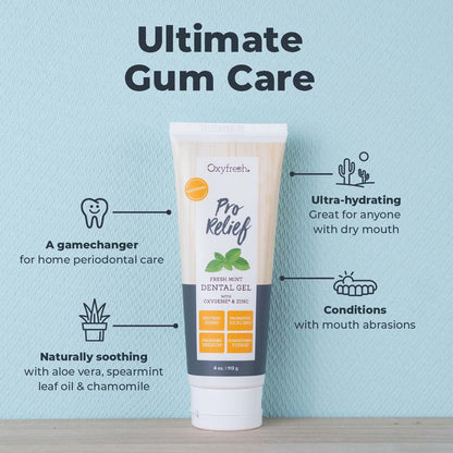 Oxyfresh Premium Pro Relief Dental Gel with Zinc –Infused with Aloe Vera, Chamomile and Xylitol