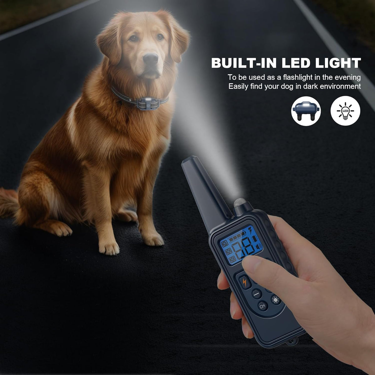 Shock Collar with Remote, Dog Training Collar, 4 Training Modes with Beep, Vibration, Safe Shock