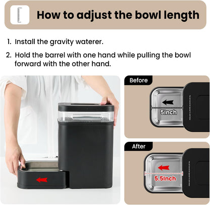 Gardner Pet Automatic Dog Water Dispenser Gravity Waterer with Stainless Steel Bowl Water Dispenser
