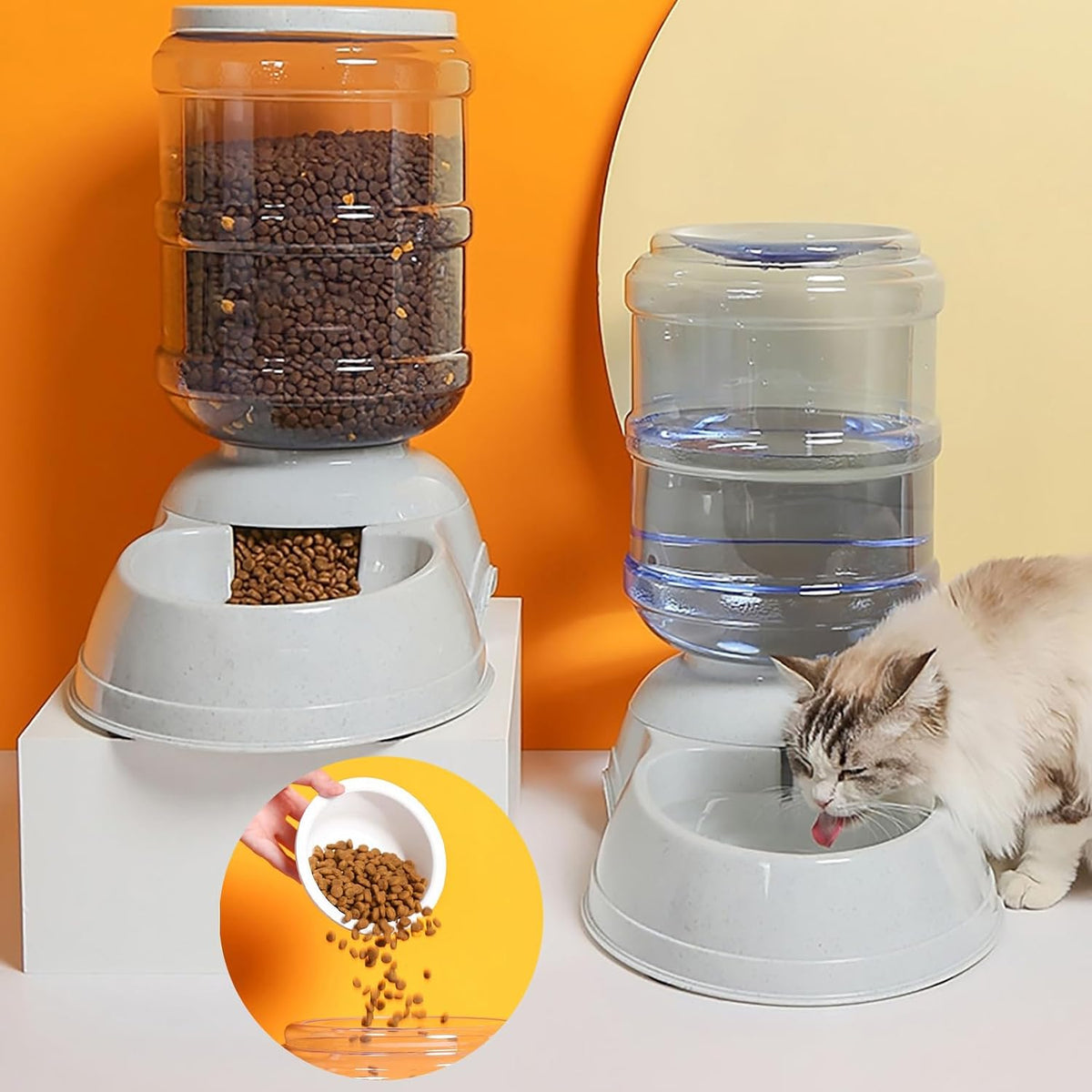 Automatic Dog Feeders, Dog Feeder Dispenser for Large Dogs, 3 Gallon Gravity Automatic Dog Cat