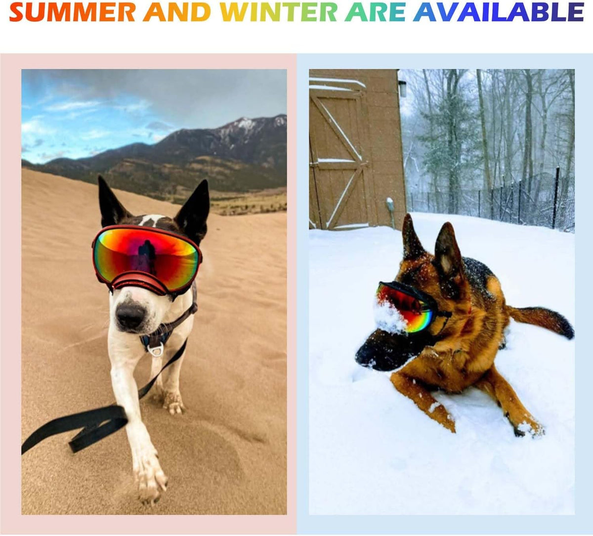Medium Dog Sunglasses with Adjustable Strap UV Protection, Winproof Dog Puppy Sunglasses, Suitable