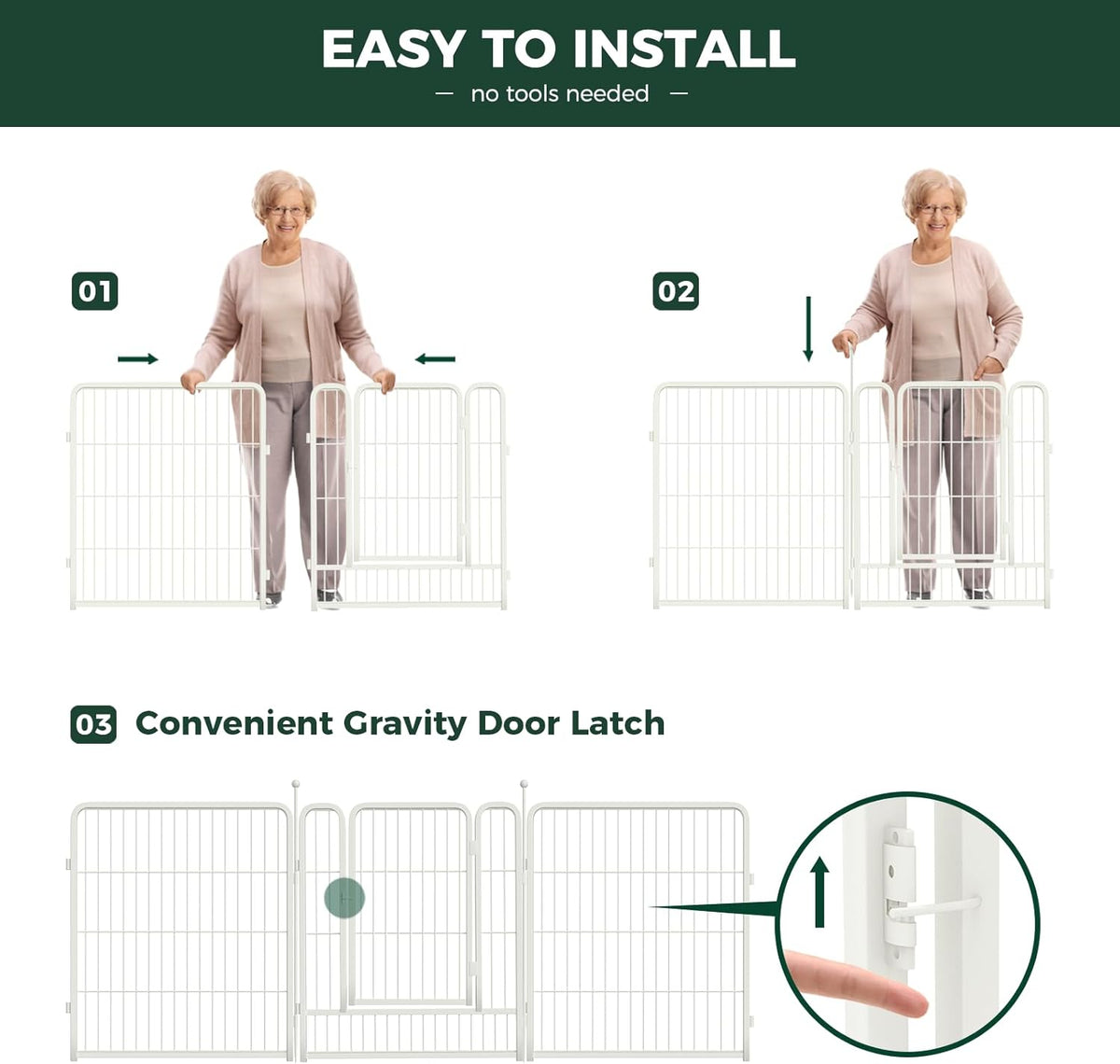 FXW Rollick Unleashed Dog Playpen for Indoor, Yard, RV Camping, 32 inch 16 Panels for Medium and