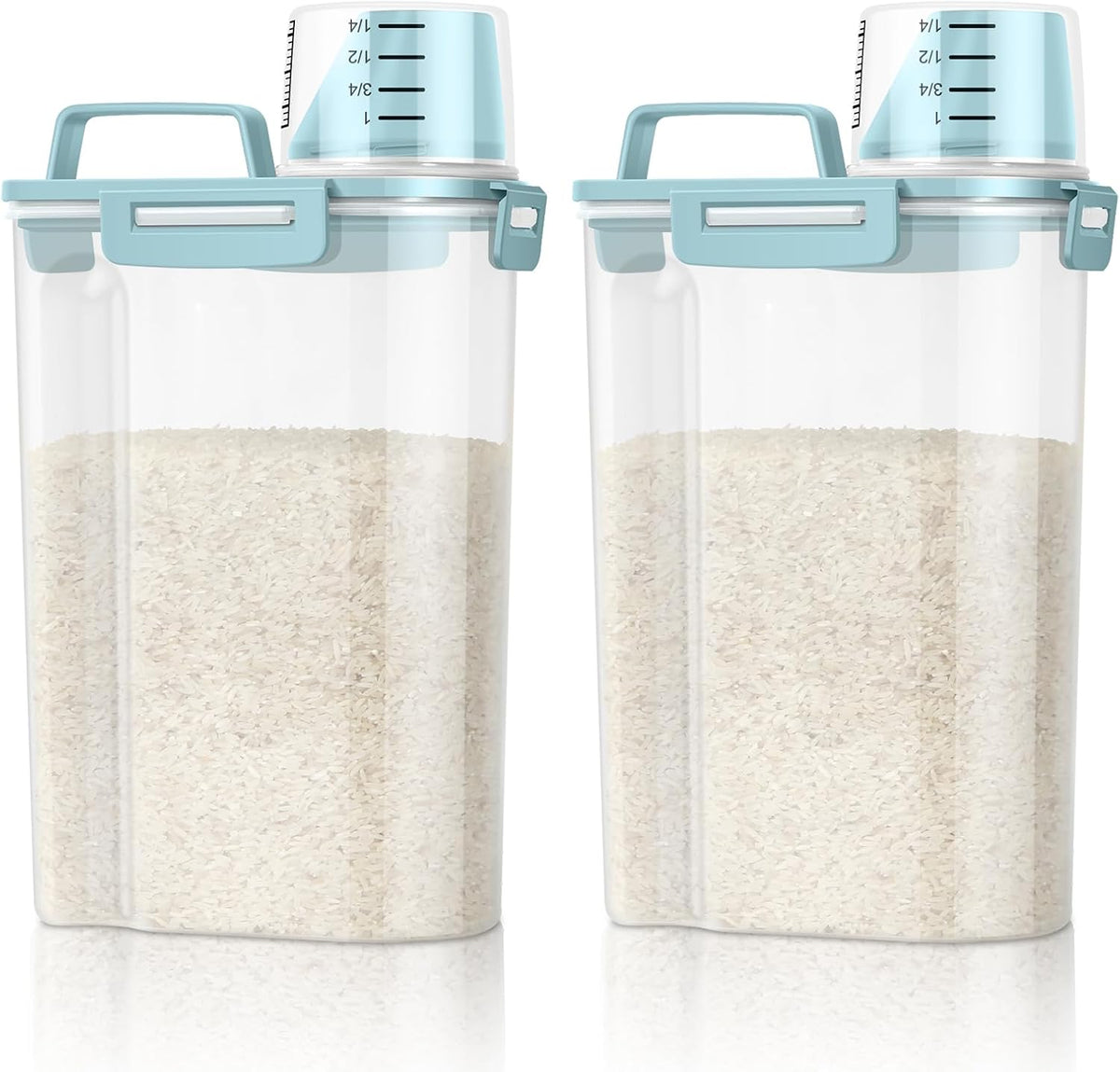 TBMax Rice Container Cereal Storage Container 2 Pack 5 Lbs, Plastic Kitchen Pantry Food Storage