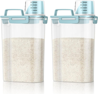 TBMax Rice Container Cereal Storage Container 2 Pack 5 Lbs, Plastic Kitchen Pantry Food Storage