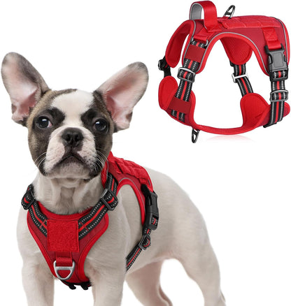 rabbitgoo Tactical Dog Harness for Small Dogs, No Pull Military Service Vest with Handle & Molle