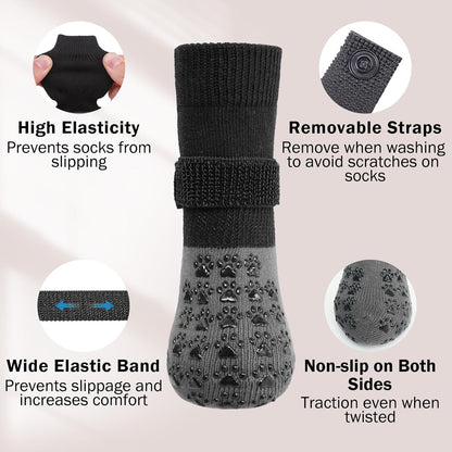 SCENEREAL Dog Socks to Prevent Licking Paws for Hardwood Floors Anti Slip, Dog Grippy Socks Shoes