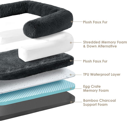 EHEYCIGA Foldable Human Dog Bed, Orthopedic Memory Foam Human Sized Dog Bed, Waterproof Pet Bed for
