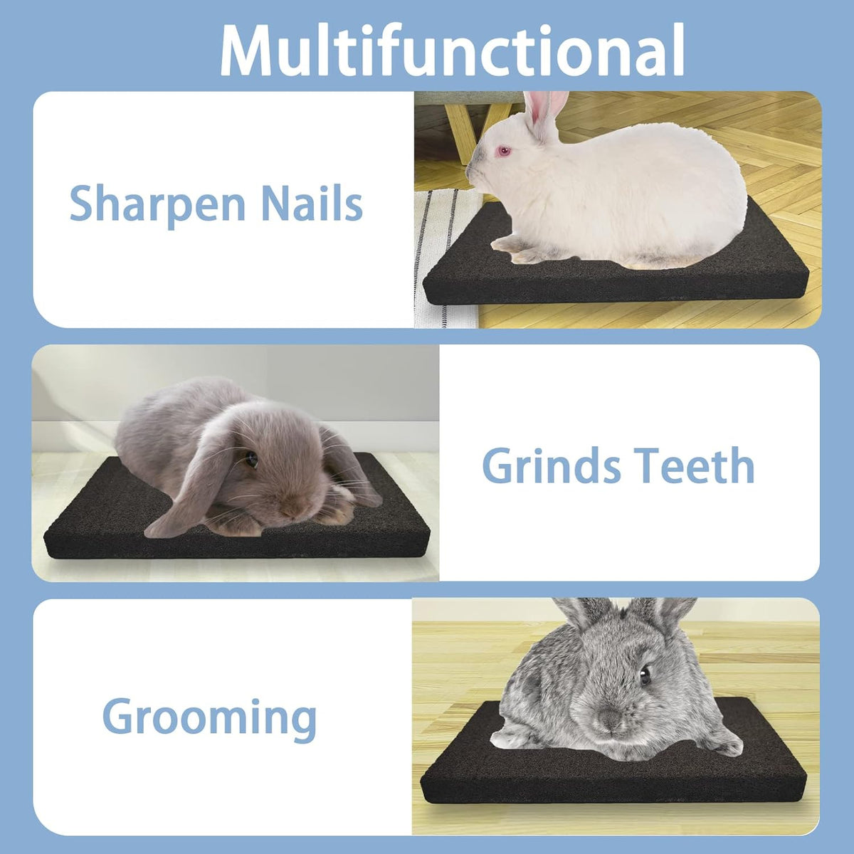 BNOSDM Rabbit Grinding Claw Pads Bunny Scratch Foot Pads Natural Hamster Lava Stone for Teeth