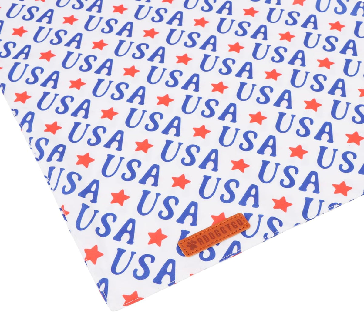 ADOGGYGO 4th of July Dog Bandanas, American Flag Pet Scarf, Multi Size Offered, White Blue Flag