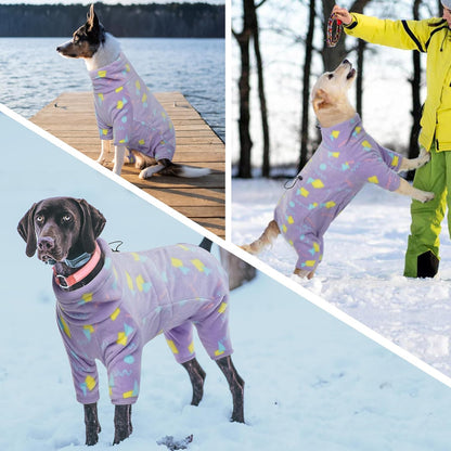 ROZKITCH Dog Pajamas Warm Coat, Pet Windproof Warm Cold Weather Jacket Vest with Luminous Zipper