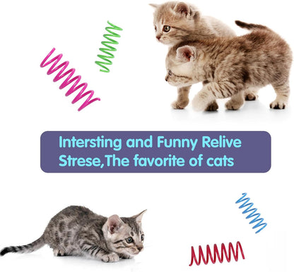 12PCS 12Colors Cat Spring Toys for Indoor Cats, Interactive Coil Springs for Self Play, Durable