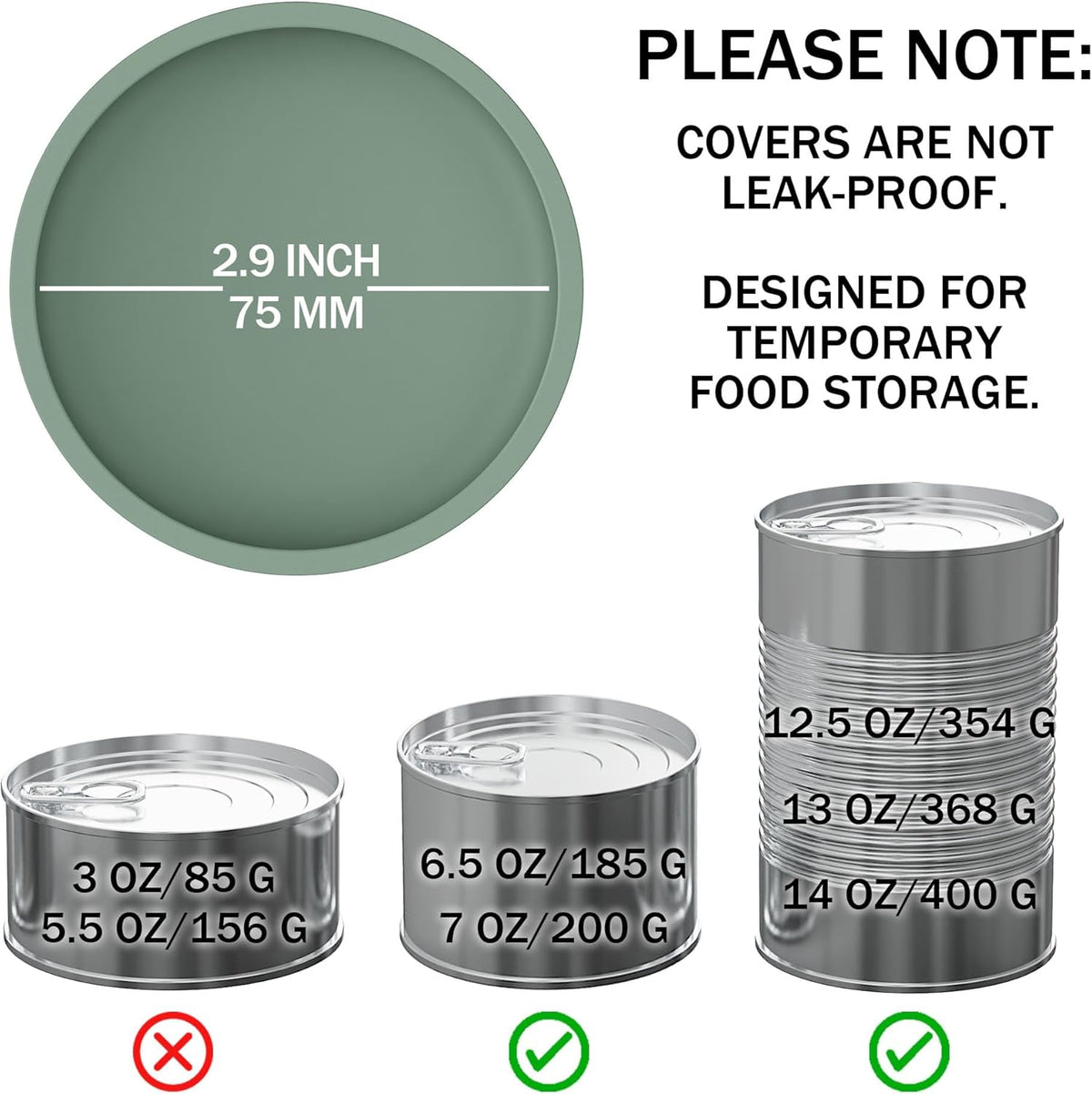 OHMO 2 Pack Pet Food Can Lids, (12.5-14oz) BPA Free Silicone Covers for Cat and Dog Food Cans