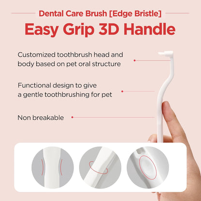 JAYU PET Dental Care Brush (Edge Bristles) 1ea - Micro Round Head Dog Toothbrush, Cat Toothbrush