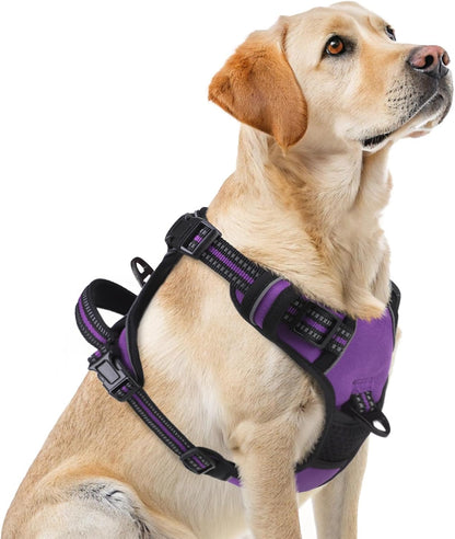 PUPTECK No Pull Dog Harness for Large, Adjustable Reflective Dog Harness with Handle Easy Control